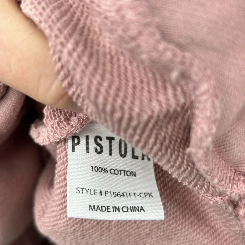 Pistola Clarisse French  Terry Shoulder Pleat Jumpsuit in Cameo Pink, size XS - Picture 14 of 14